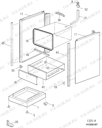 Взрыв-схема плиты (духовки) Electrolux EK6272 - Схема узла H10 Chassis